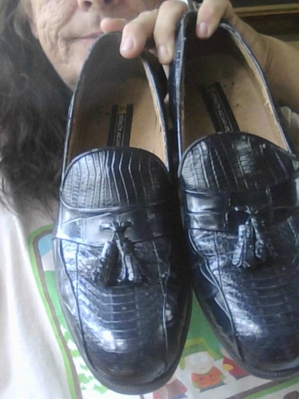 Mens Size 9.5M Snake Skin Dress shoes. Stacy Adams dark bllue